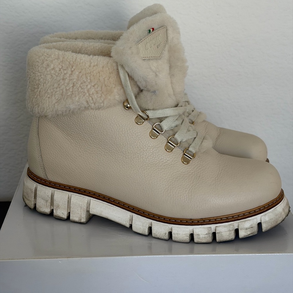 Leather Shearling Ankle Boots